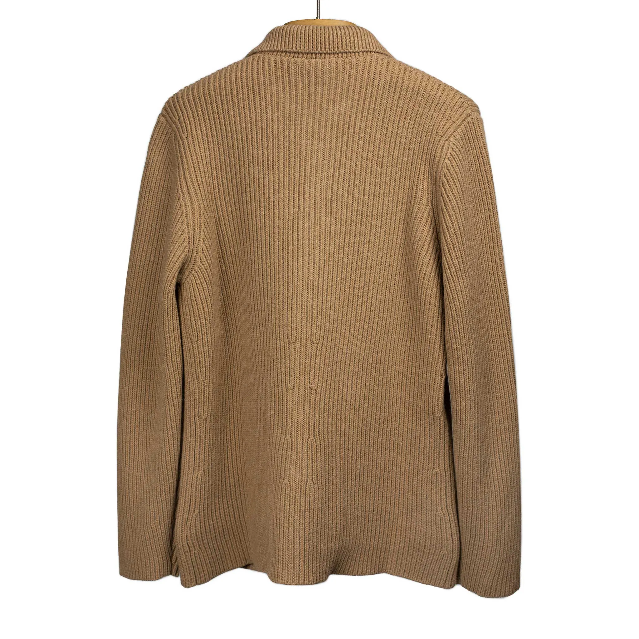 Aamone knit cardigan jacket in camel color wool