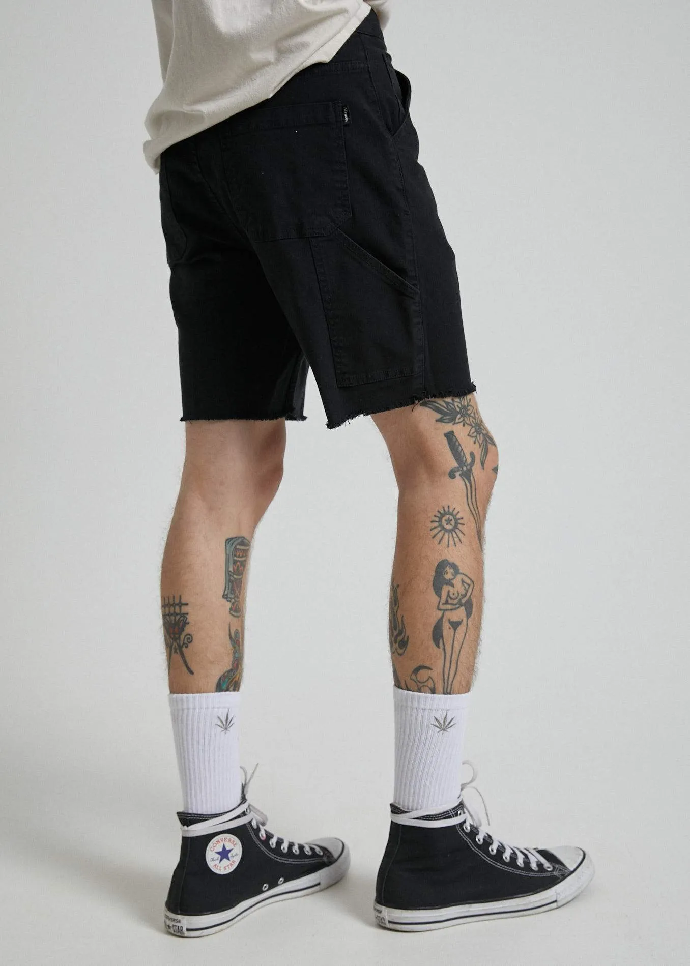 Afends Mens Heavy - Canvas Chino Walkshort - Black