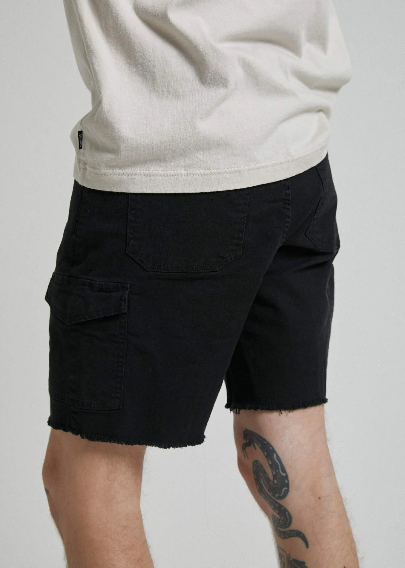 Afends Mens Heavy - Canvas Chino Walkshort - Black