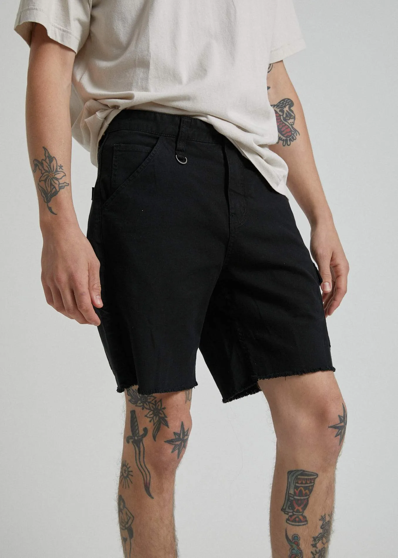 Afends Mens Heavy - Canvas Chino Walkshort - Black