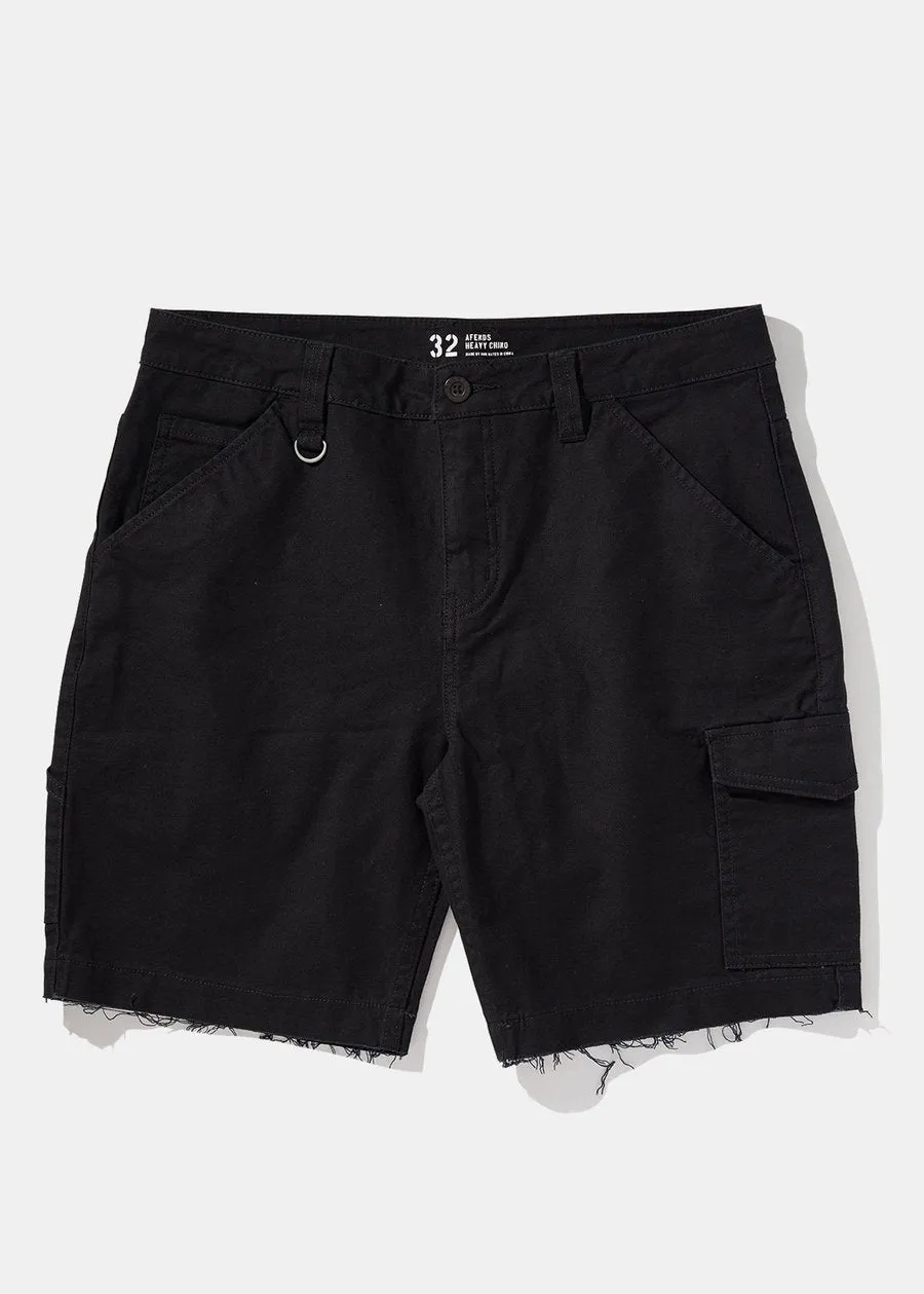 Afends Mens Heavy - Canvas Chino Walkshort - Black