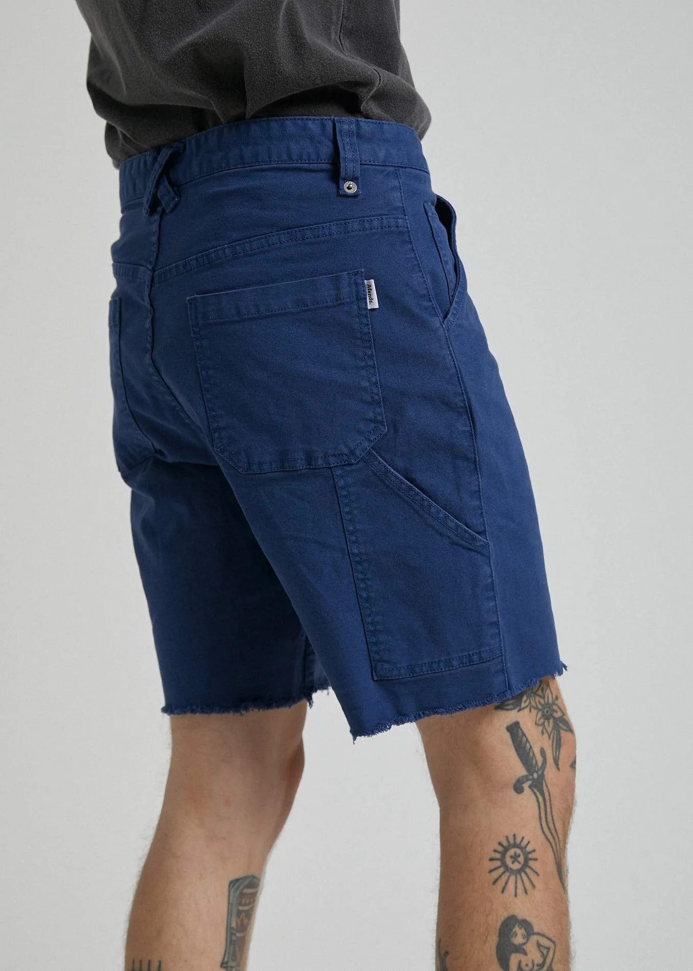 Afends Mens Heavy - Canvas Chino Walkshort - Work Blue