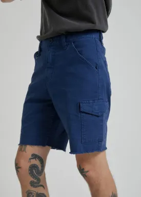 Afends Mens Heavy - Canvas Chino Walkshort - Work Blue