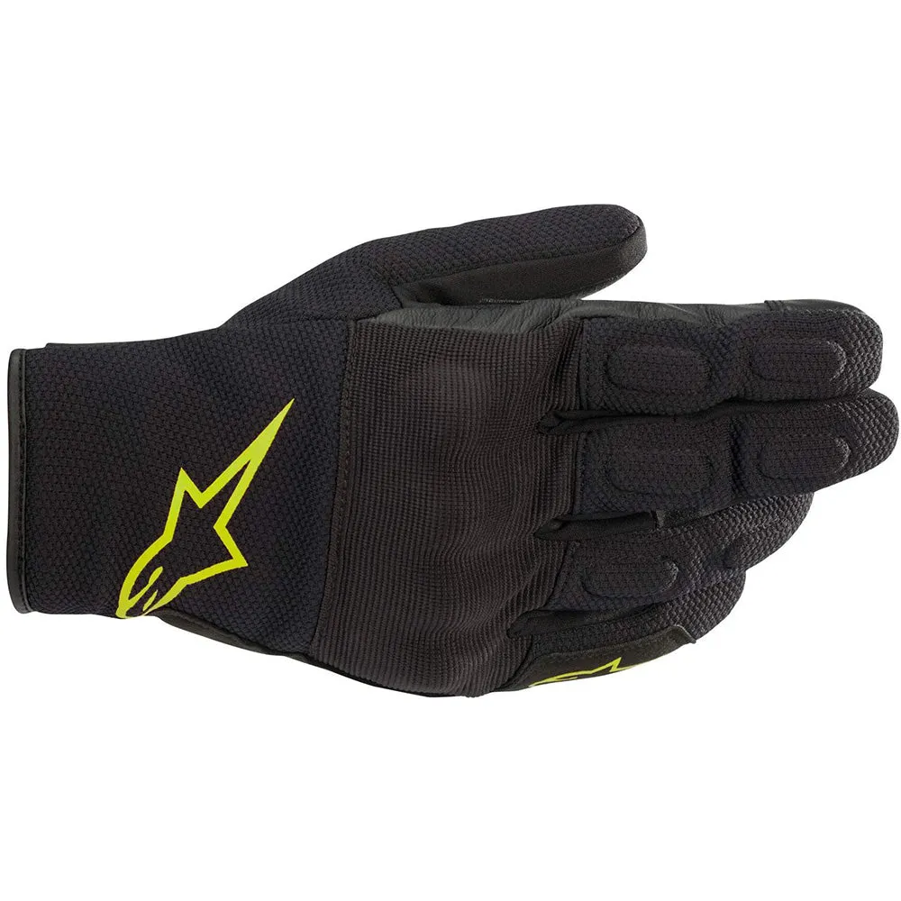 Alpinestars S Max Drystar Motorcycle Gloves Black Yellow Fluo