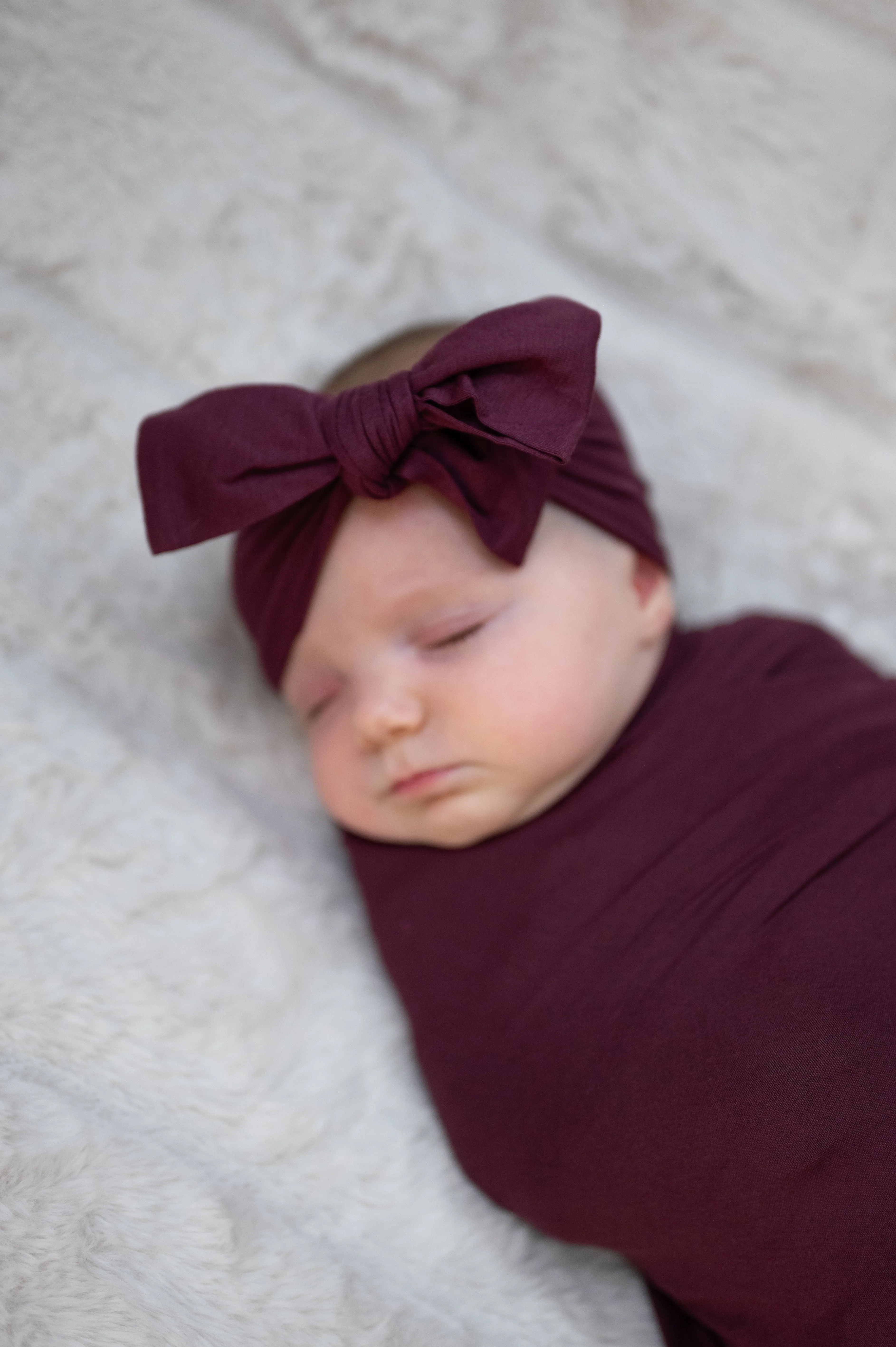 Baby Swaddle Set: Plum