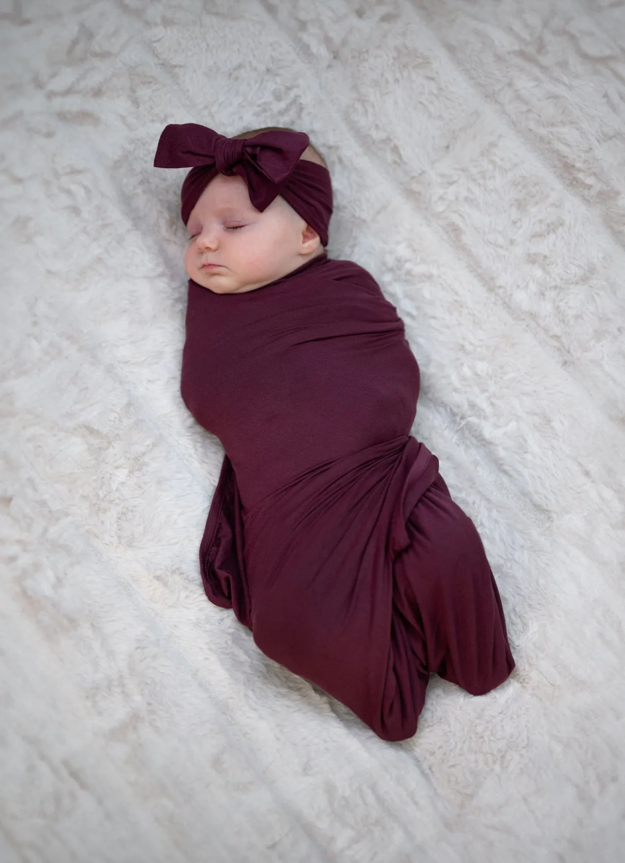 Baby Swaddle Set: Plum