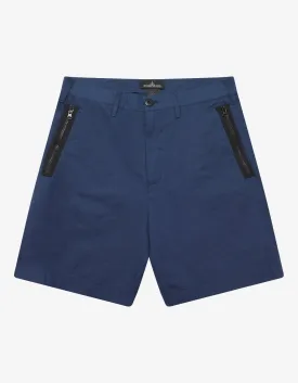 Blue Zip Chino Shorts