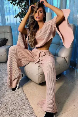 Blush Chunky Knit Loungewear Set - Harper