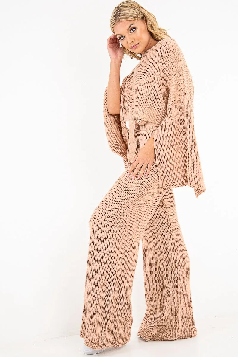 Blush Chunky Knit Loungewear Set - Harper