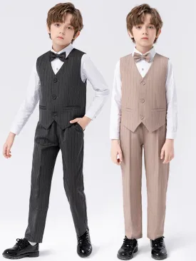 Boys vest suit (long-sleeved shirt   vest   trousers   bow tie)