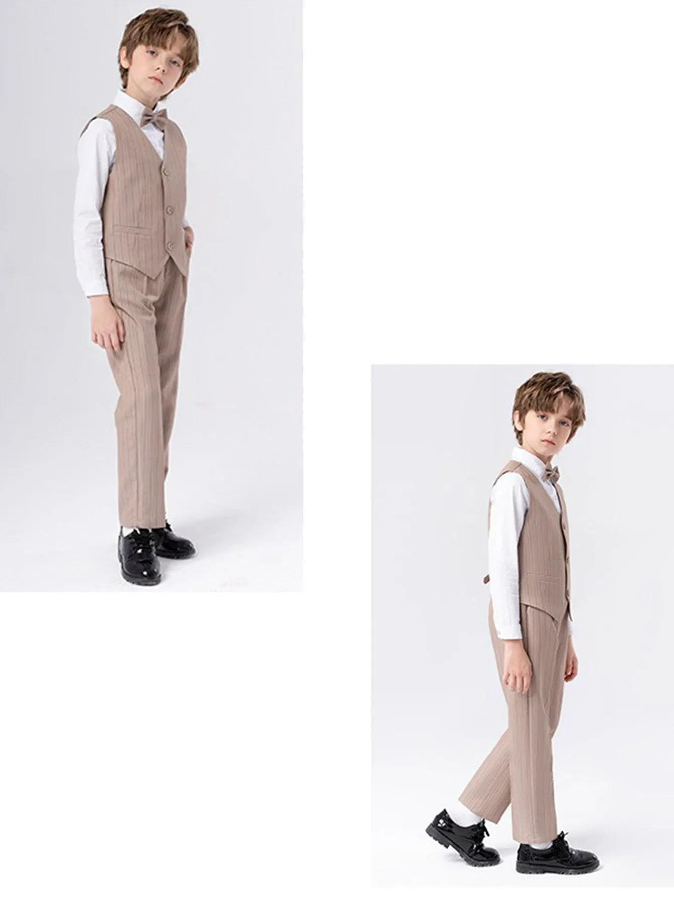 Boys vest suit (long-sleeved shirt   vest   trousers   bow tie)