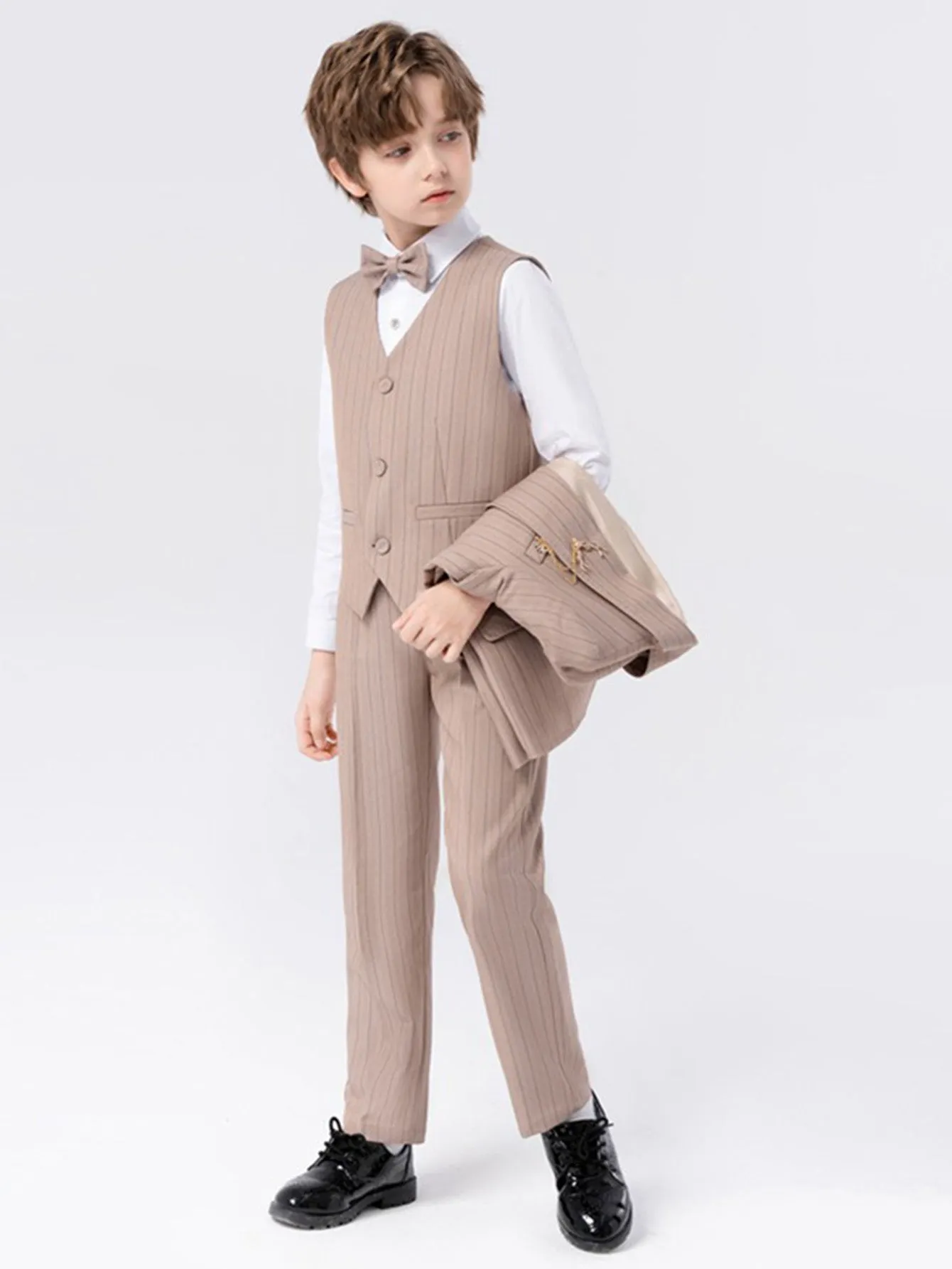 Boys vest suit (long-sleeved shirt   vest   trousers   bow tie)