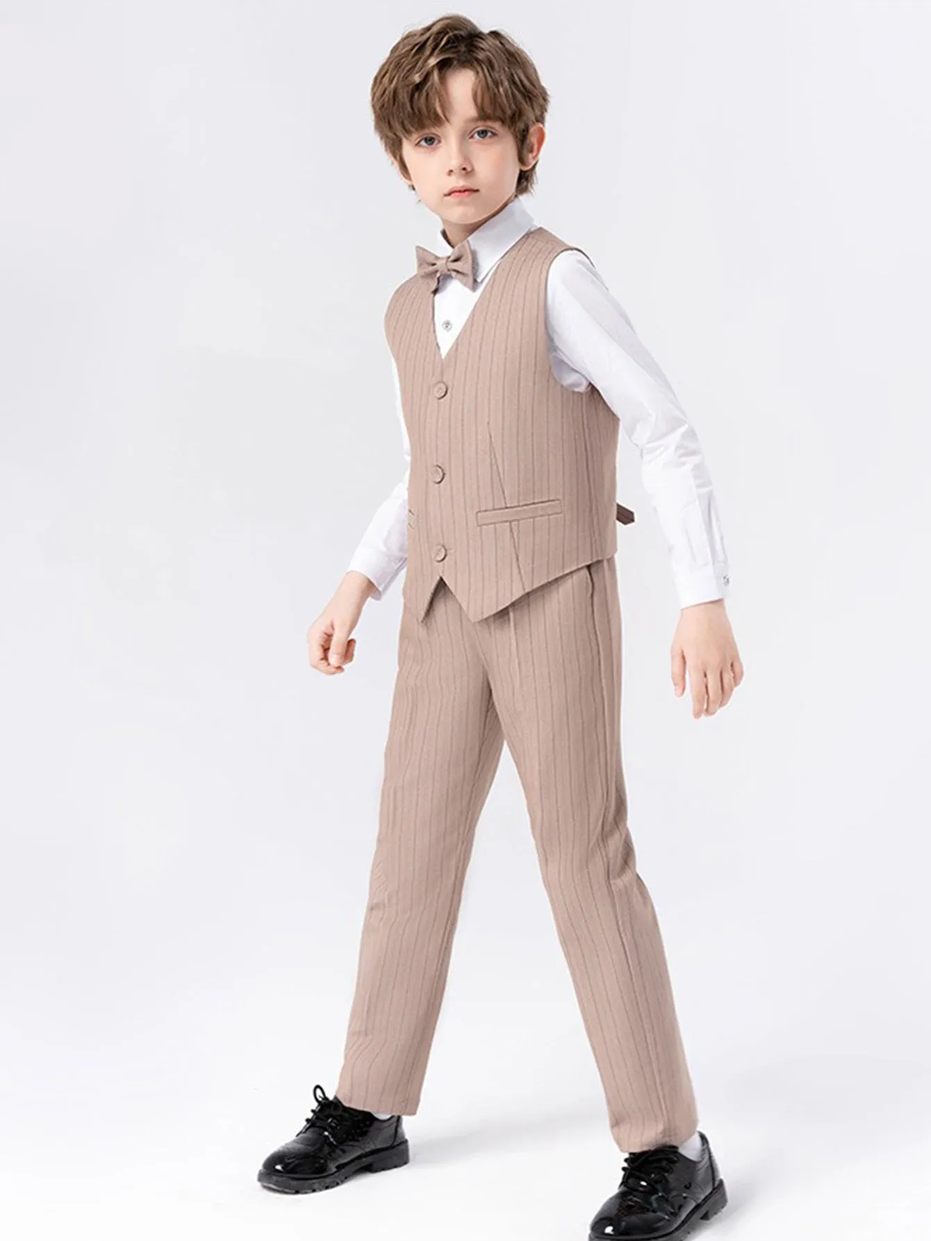 Boys vest suit (long-sleeved shirt   vest   trousers   bow tie)