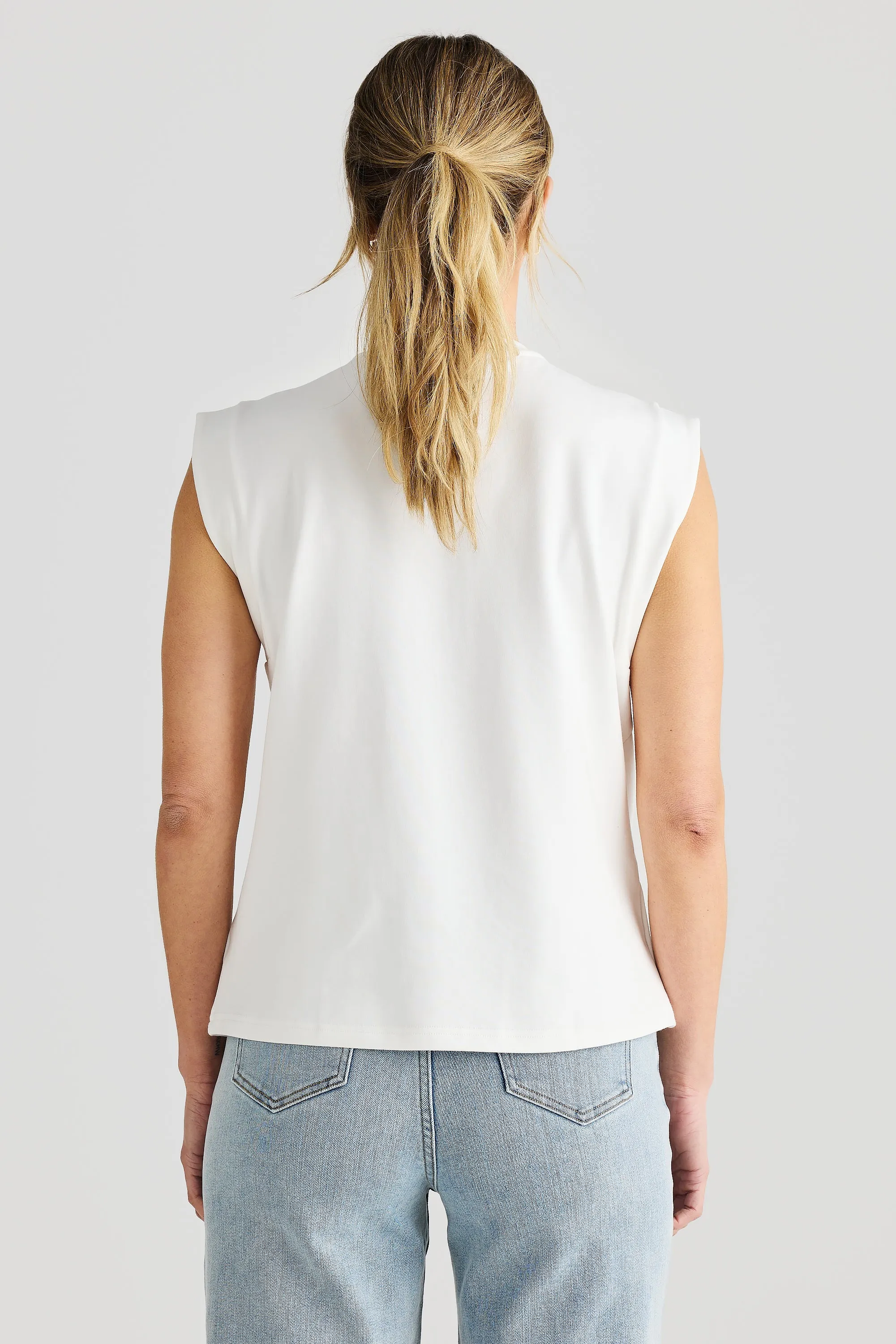 Cap Sleeve Jersey Tank - White