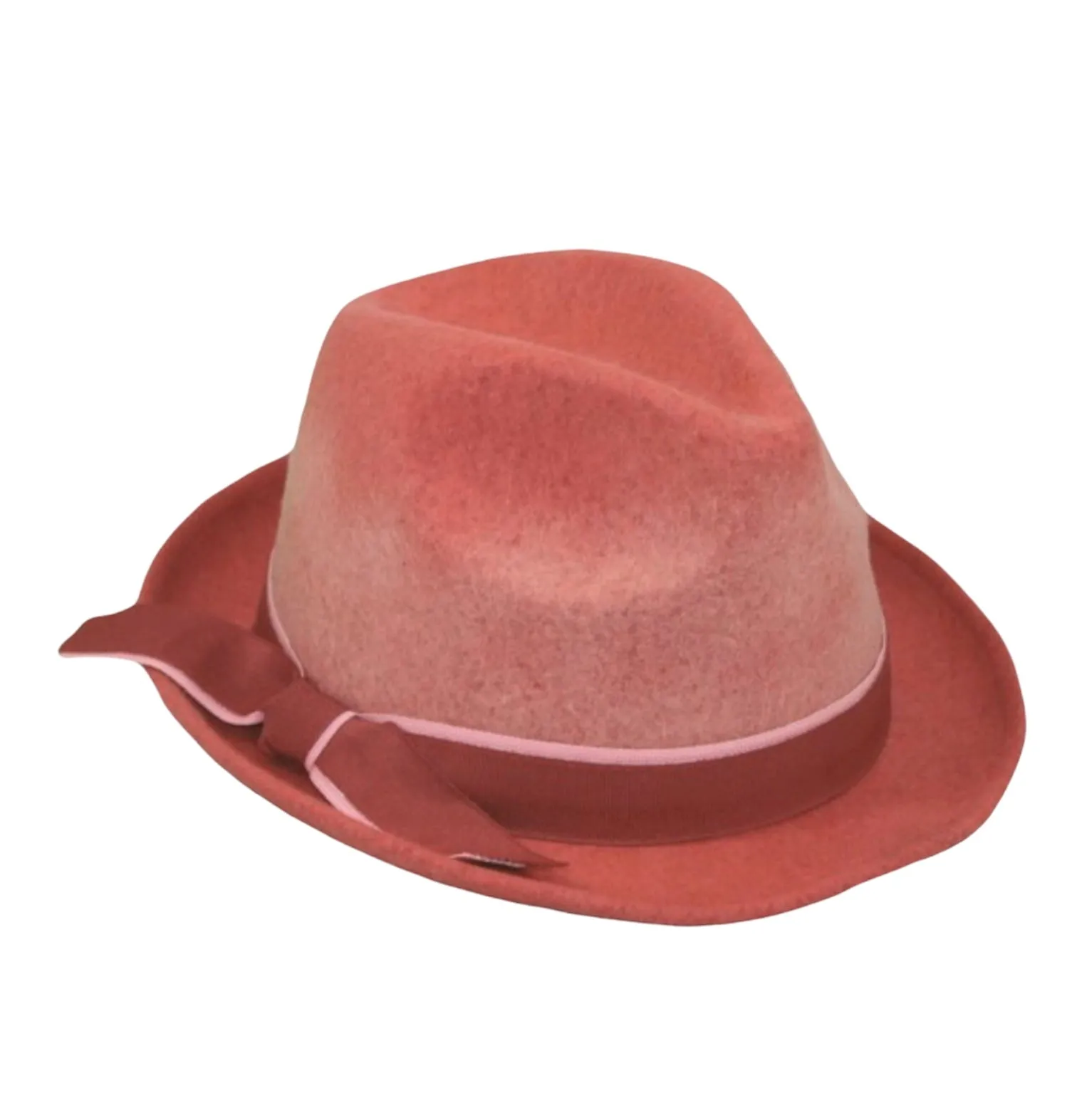 Classy Wool Felt Fedora - Coral