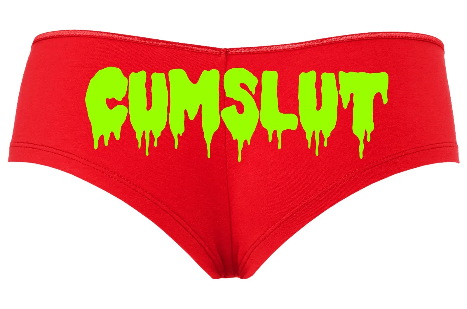 Cumslut • Red Boyshorts • Choose Your Color Text