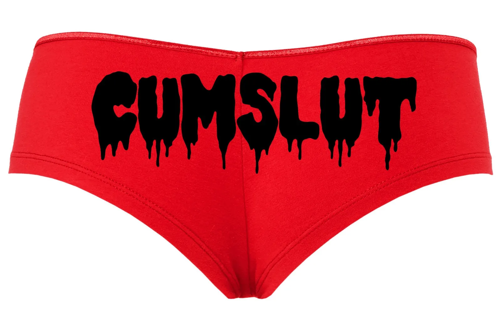 Cumslut • Red Boyshorts • Choose Your Color Text