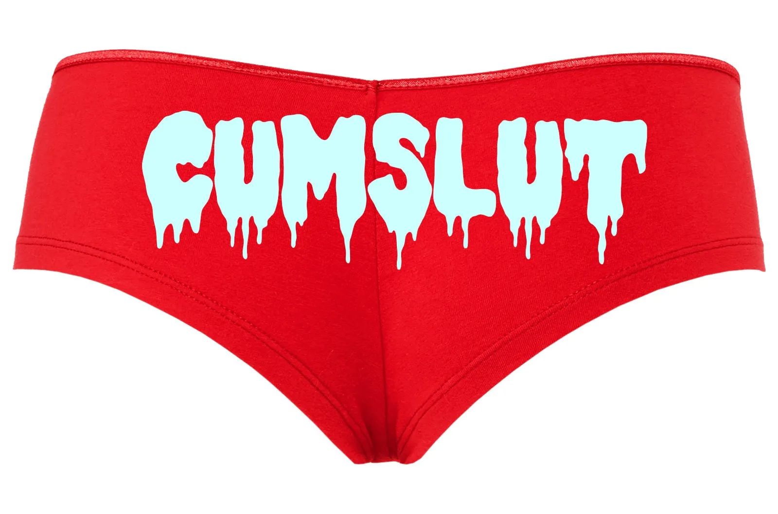 Cumslut • Red Boyshorts • Choose Your Color Text