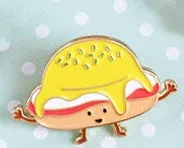 Cute cartoon series chips burgers cute girl leaves enamel brooch French clothes drip collar collar needle Pin wholesale