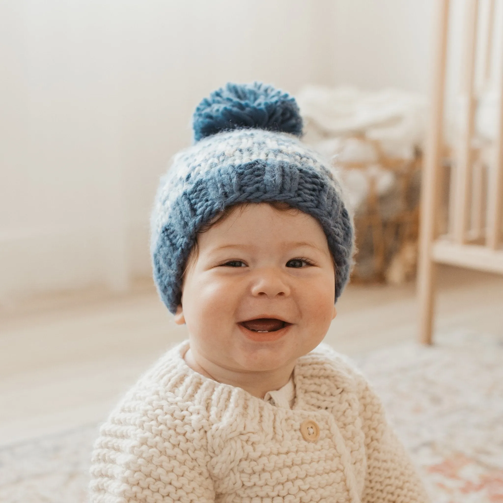 Fairisle Slate Beanie Hat