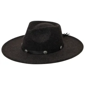 Faux Felt Fedora in Charcoal