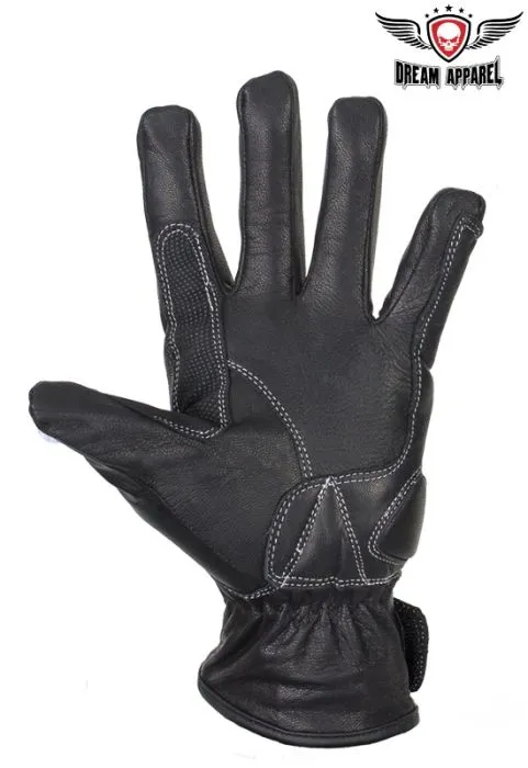 Full Finger Leather Riding Gloves, GLZ68-11N-DL