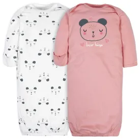 Gerber® 2-Pack Baby Girls Bear Gowns