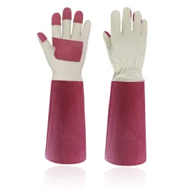 Handlandy Pruning Gardening Gloves Extra Long Pigskin Leather 5067