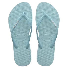 Havaiana Slim Rubber Logo Sky Blue Water Thongs