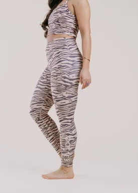 High Waisted Midi Legging - Zebra