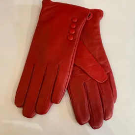 Leather Gloves - Red