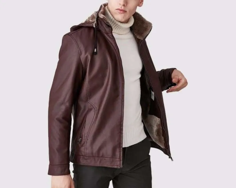 Leather Jackets Fur Hooded