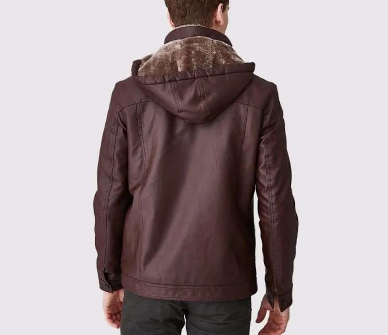 Leather Jackets Fur Hooded