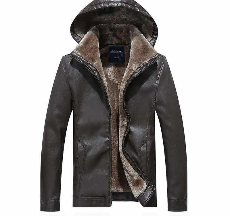 Leather Jackets Fur Hooded