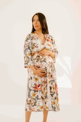 Lila Labor & Postpartum Gown in Vintage Floral