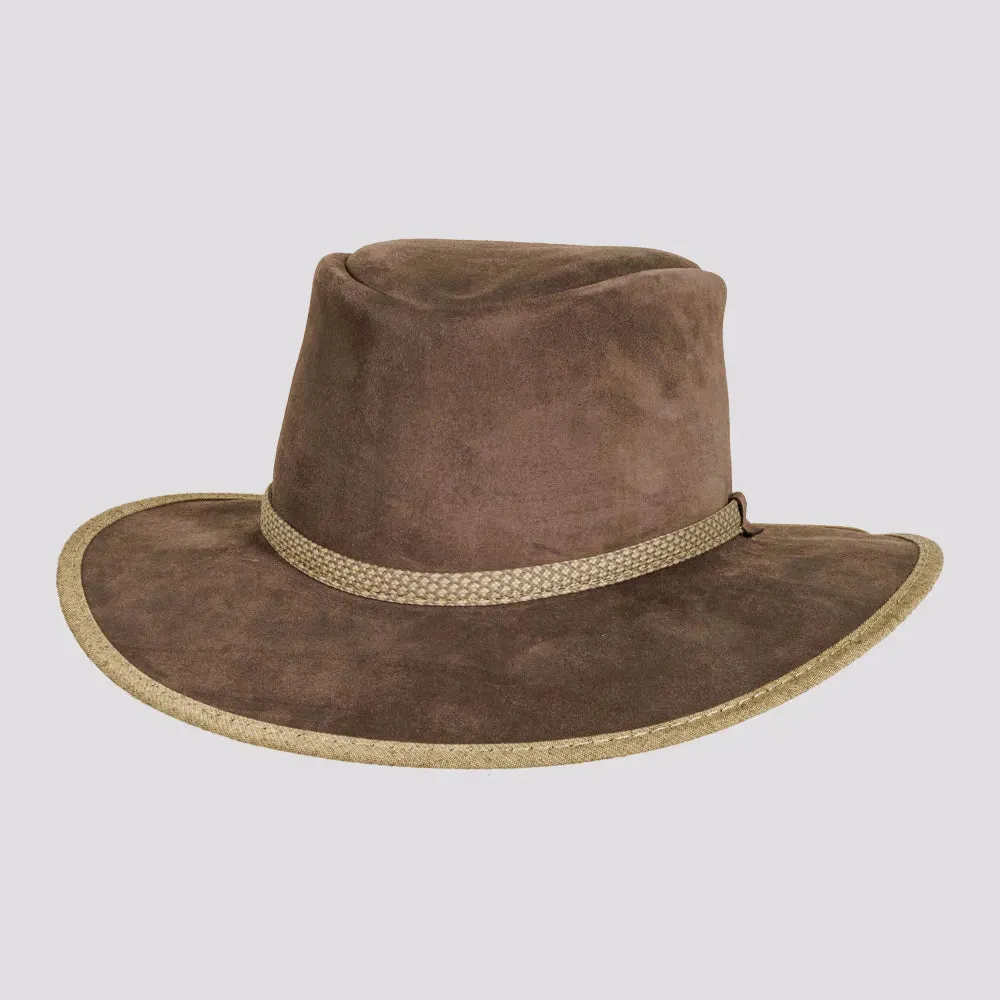 McKinley | Mens Genuine Leather Outback Hat with Suede Trim