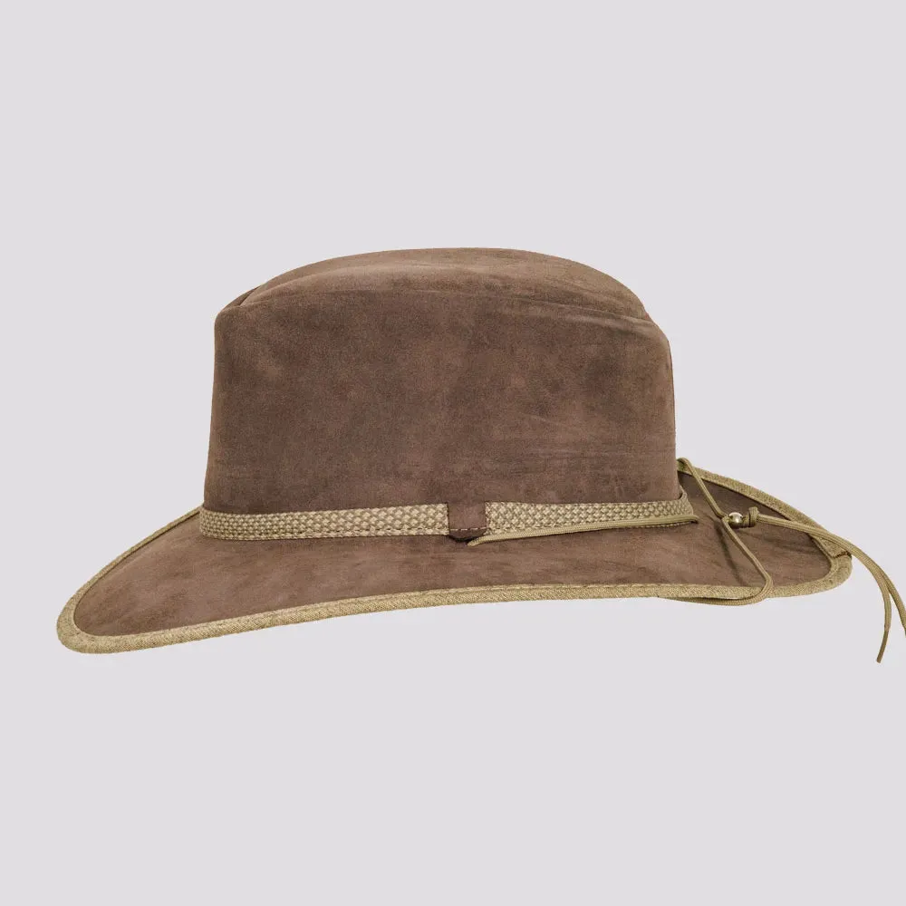 McKinley | Mens Genuine Leather Outback Hat with Suede Trim