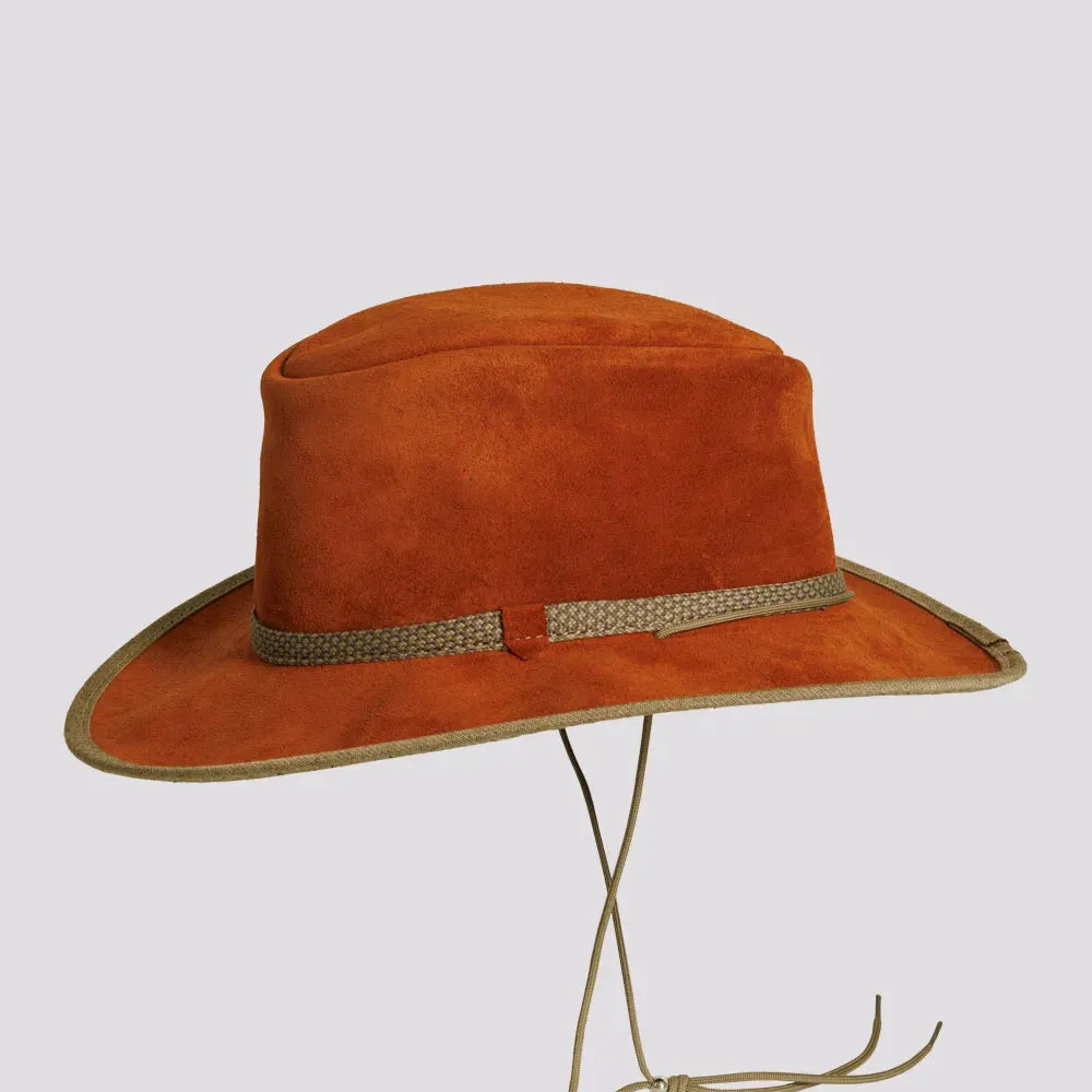 McKinley | Mens Genuine Leather Outback Hat with Suede Trim