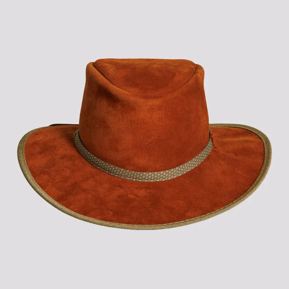 McKinley | Mens Genuine Leather Outback Hat with Suede Trim