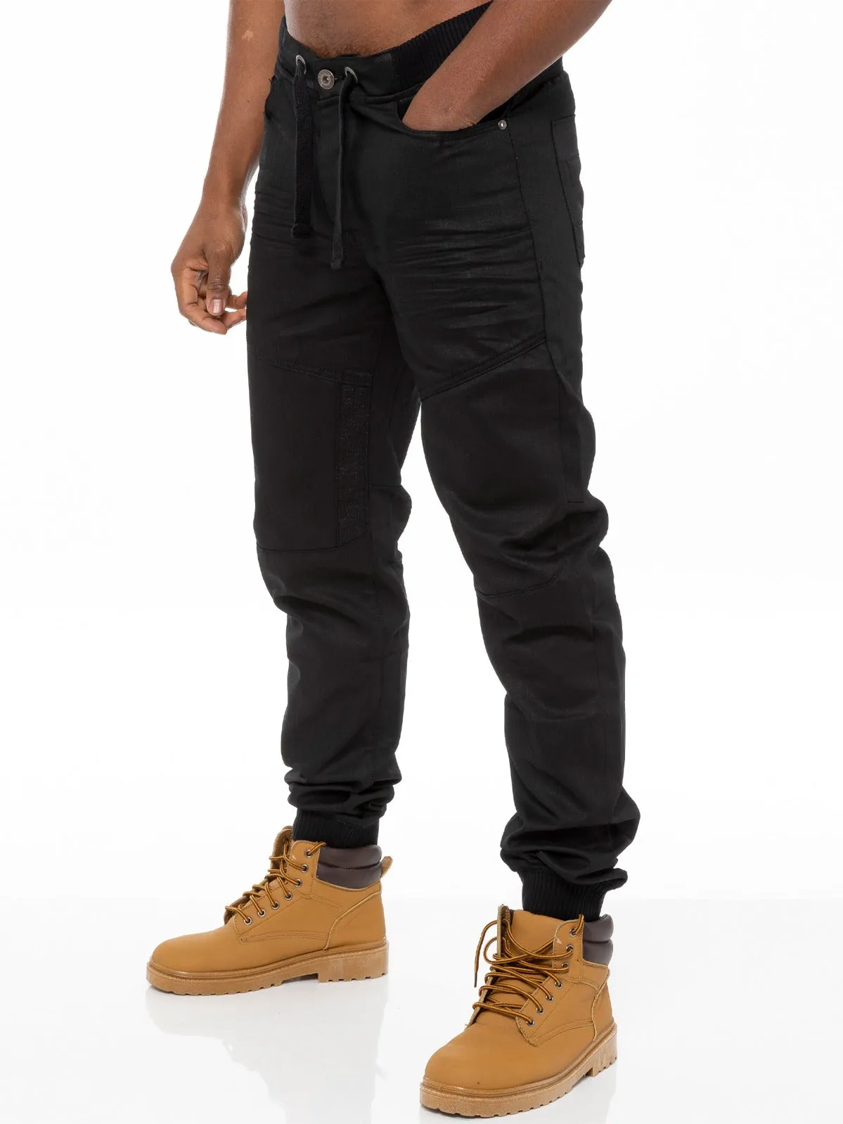 Mens Denim Cuffed Joggers Jeans | Enzo Designer Menswear