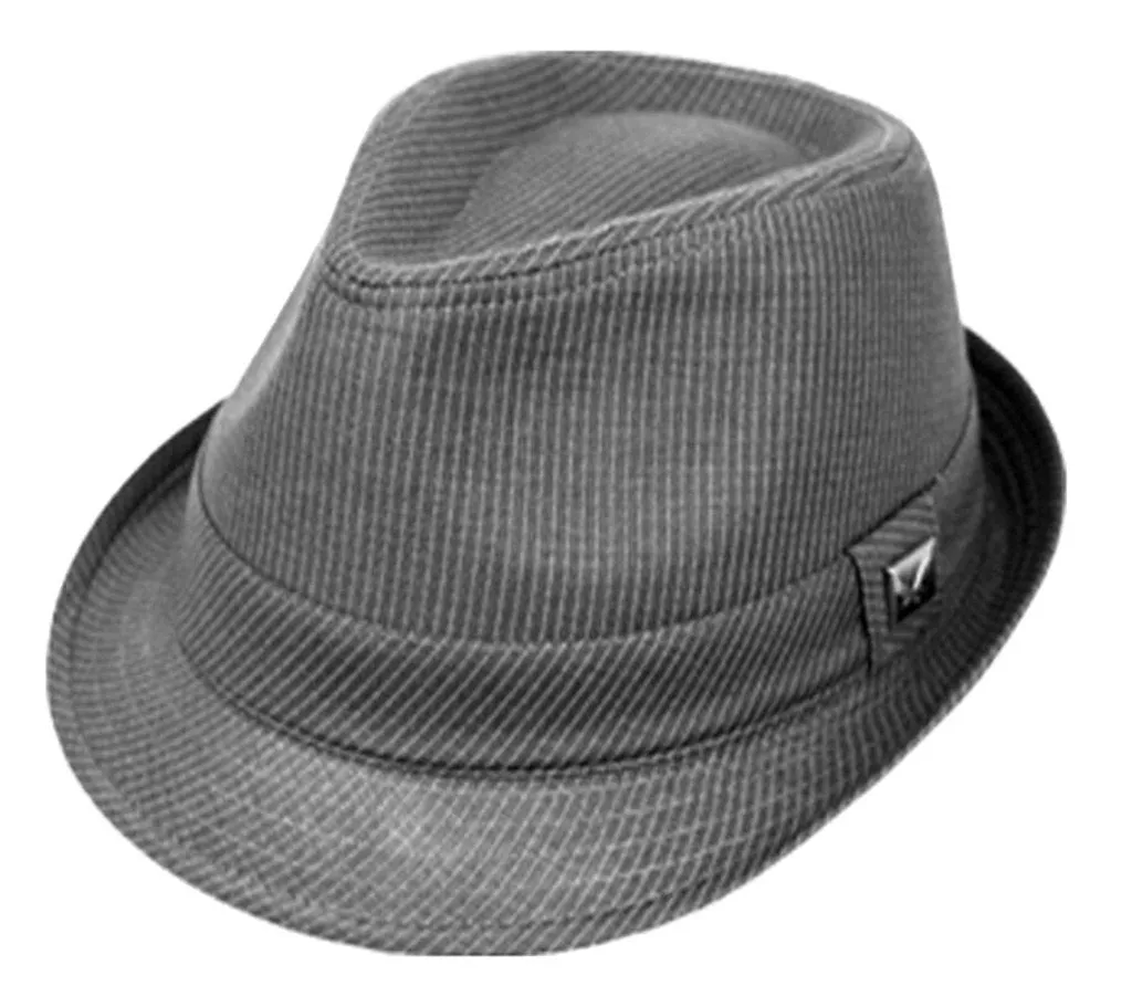 Mens Structured Wool Blend with lining Black Band Fedora Hat