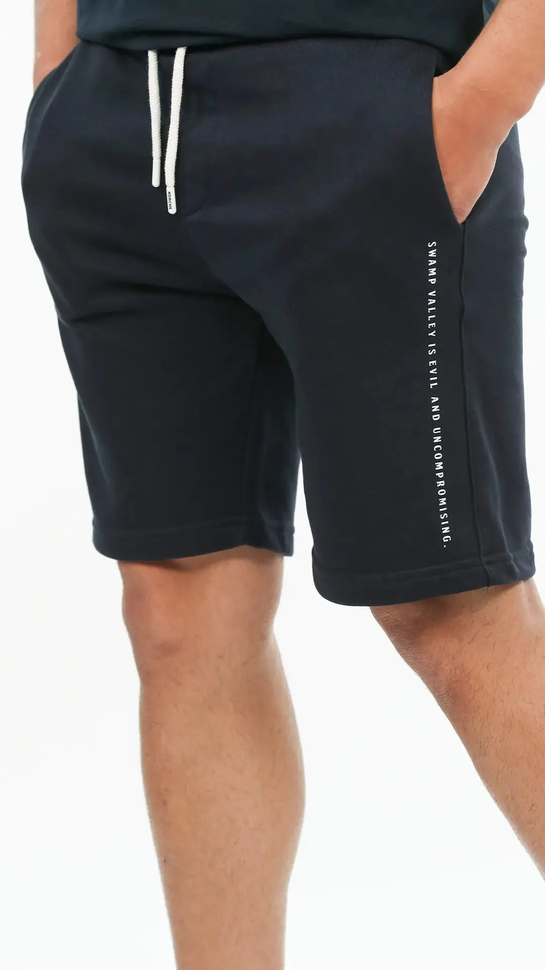 Navy Cotton Short With Elastic Waist