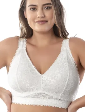 Parfait Adriana Bra Wirefree Bralette, White | Pearl White Parfait Non-Wired Bralette | White Lace Bralette | Beige Lounge Bra