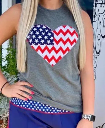 Patriotic Heart Tank Top