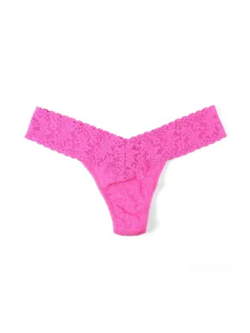 Petite Size Signature Lace Low Rise Thong So Lindsi Pink Sale