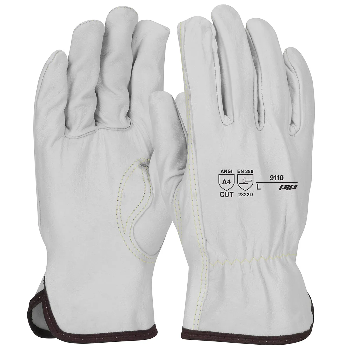 PIP Economy Top Grain Sheepskin Leather Drivers Glove with Aramid Blended Lining - Natural