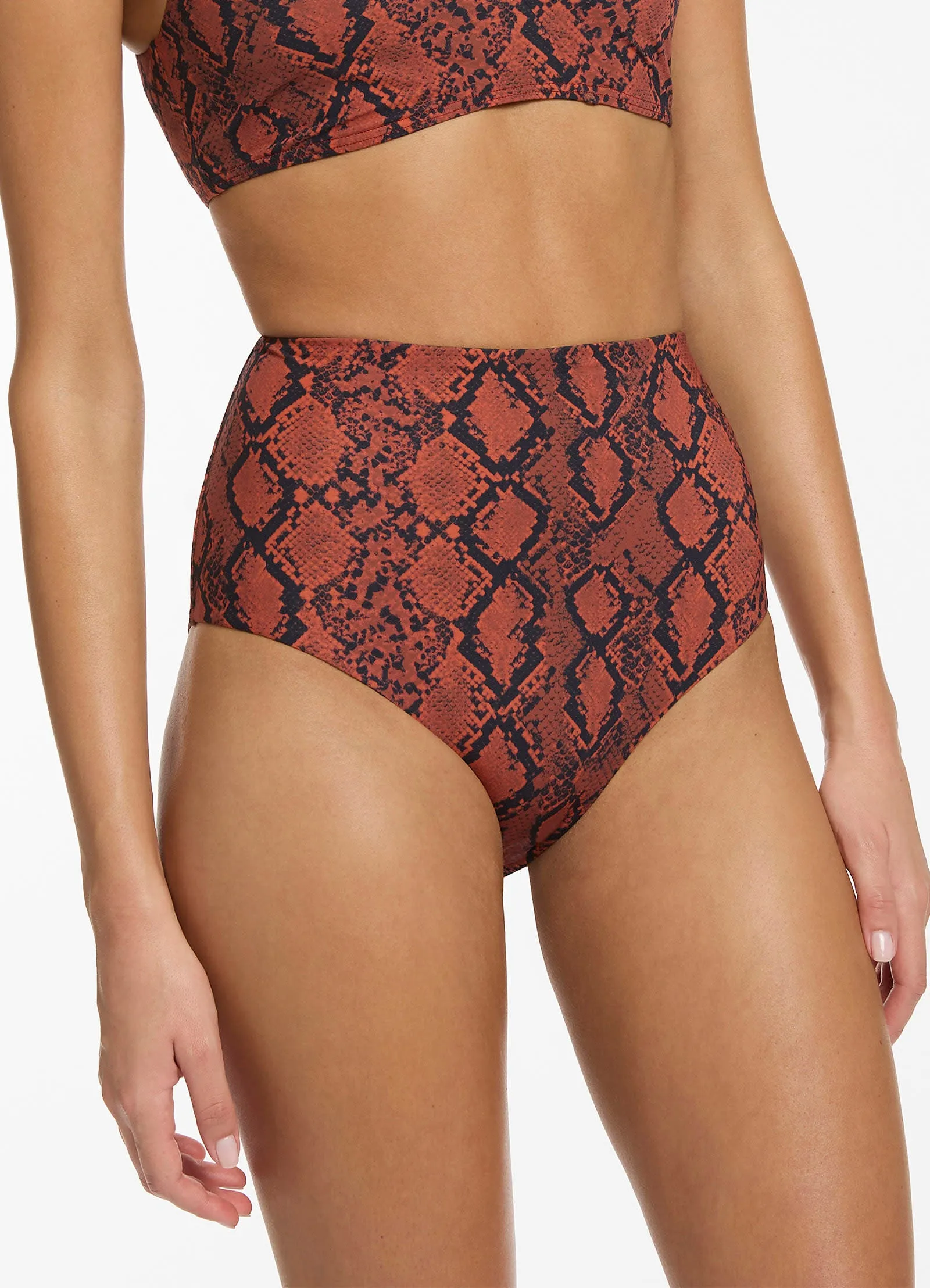 Python High Waist Bikini Bottom - Spice