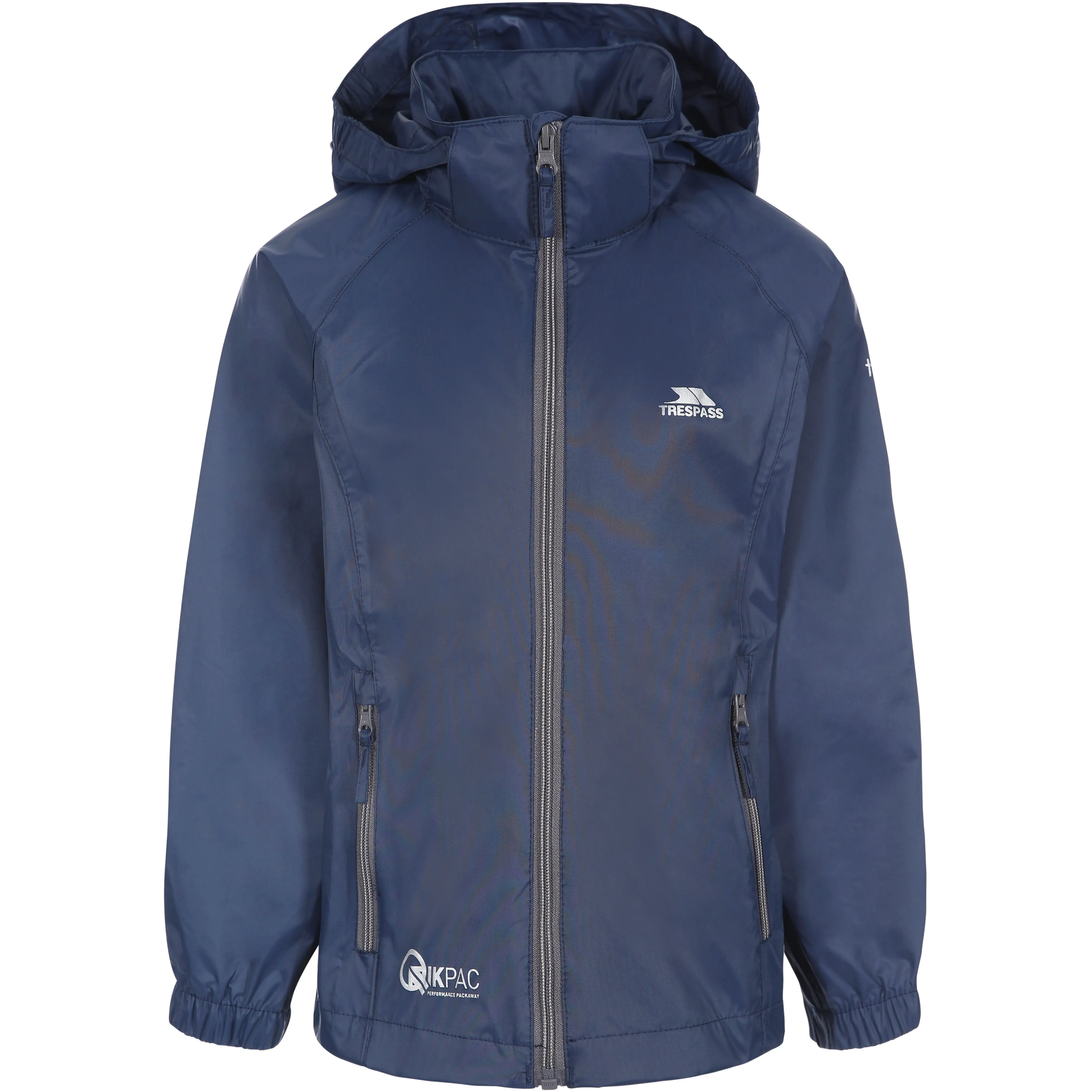 Qikpac X Kids' Unpadded Waterproof Packaway Jacket in Navy