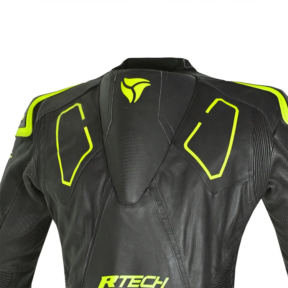 R Tech Rising Star 1PC Motorcycle Racing Leather Suit Black Yellow