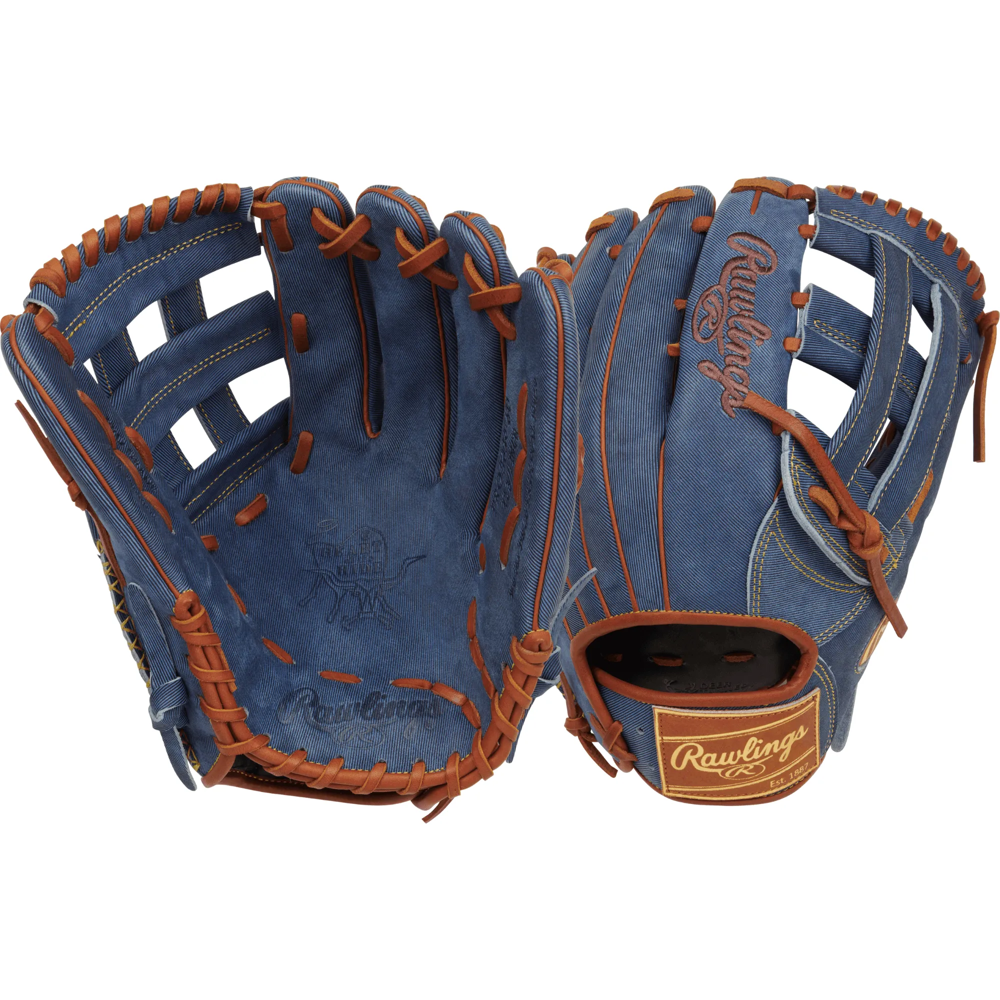 Rawlings Heart of the Hide Pro Label Denim Edition Outfield Glove 12.5" LHT